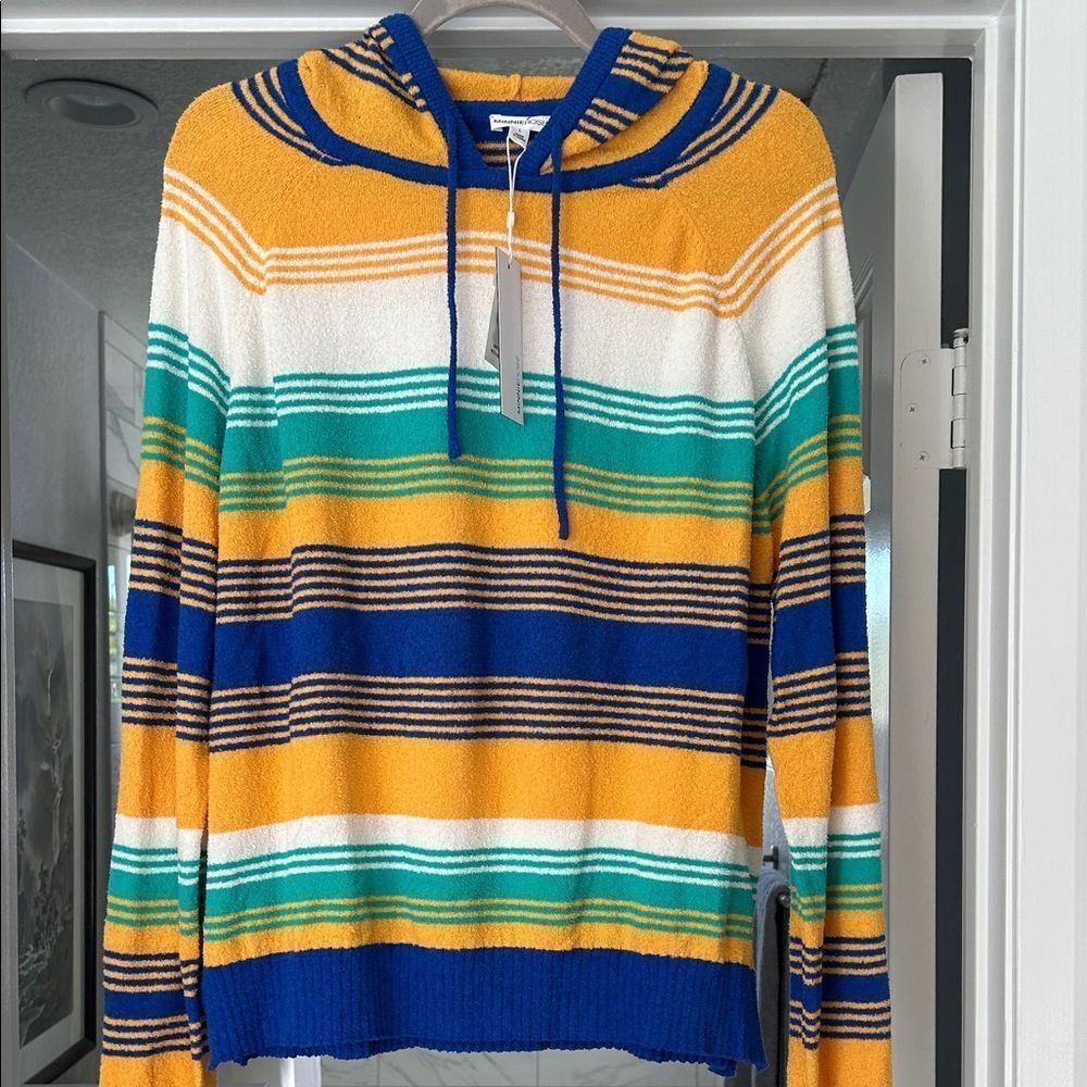 Minnie Rose Vibrant Striped Hoodie Sweater